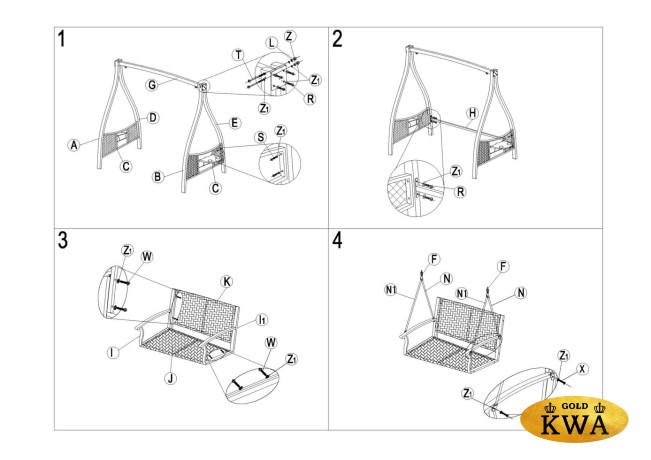 Садовые качели Rio из искусственного ротанга