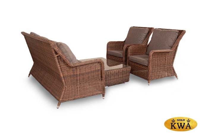 "Гляссе" лаунж-зона из искусственного ротанга, цвет коричневый