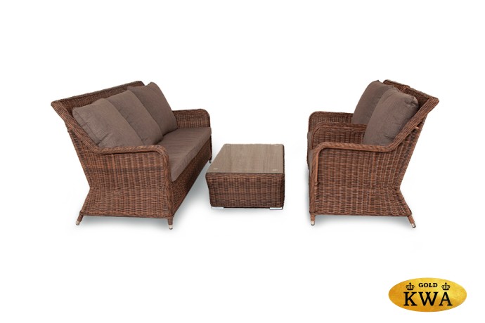 "Гляссе" лаунж-зона из искусственного ротанга, цвет коричневый