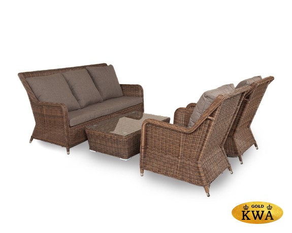 "Гляссе" лаунж-зона из искусственного ротанга, цвет коричневый