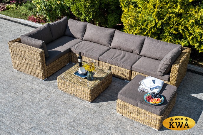 "Лунго" журнальный столик плетеный (гиацинт), цвет соломенный