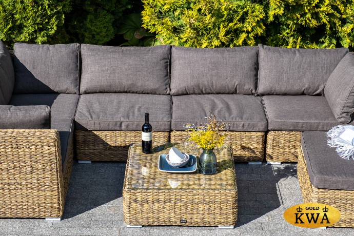 "Лунго" журнальный столик плетеный (гиацинт), цвет соломенный