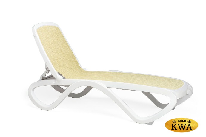 Шезлонг Nardi Omega без подлокотников, бело-бежевый