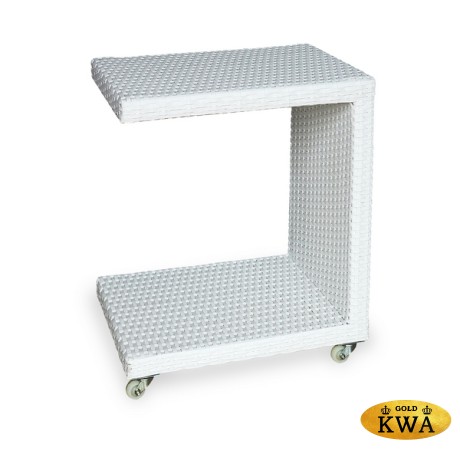 Плетеный кофейный стол MILANO белый для шезлонга  Joygarden