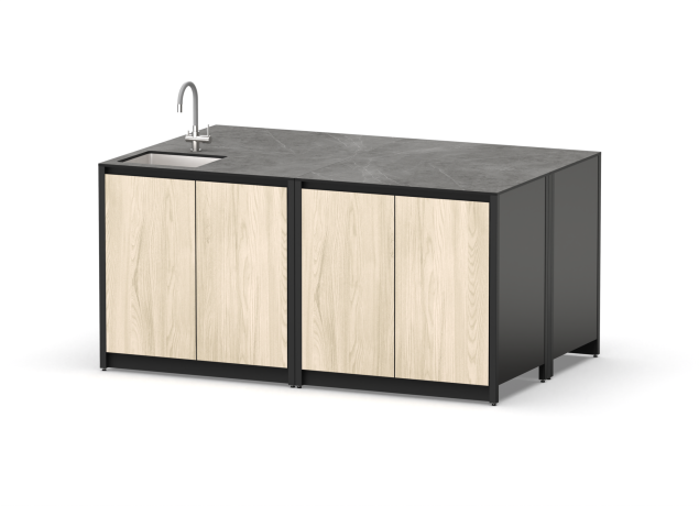 Остров кухонный уличный R-402S, 1.8 м, дуб сонома/черный мрамор