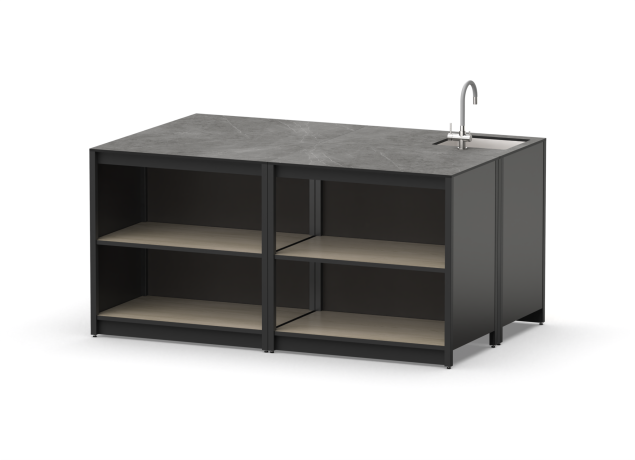 Остров кухонный уличный R-402S, 1.8 м, дуб сонома/черный мрамор