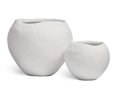 Кашпо TREEZ Effectory Organic Сфера Белый камень д-59 см, в-50 см