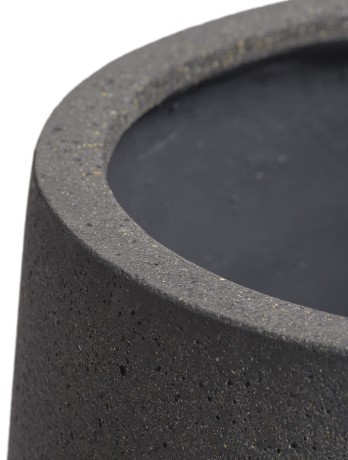 Кашпо TREEZ Ergo Hard Rock Высокая трапециевидная чаша Черный песок д-40, в-48 см