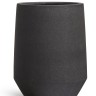 Кашпо TREEZ Ergo Hard Rock Высокая трапециевидная чаша Черный песок д-40, в-48 см