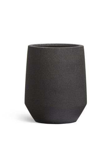 Кашпо TREEZ Ergo Hard Rock Высокая трапециевидная чаша Черный песок д-40, в-48 см