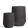 Кашпо TREEZ Ergo Hard Rock Высокая трапециевидная чаша Черный песок д-40, в-48 см