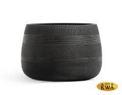 Кашпо TREEZ ERGO Graphics Низкая чаша Чёрный графит в-37, д-55 см