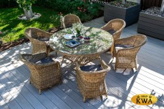 &quot;Эспрессо&quot; плетеный круглый стол, диаметр 150 см, цвет соломенный