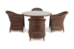 "Равенна" обеденная группа плетеная, цвет коричневый
