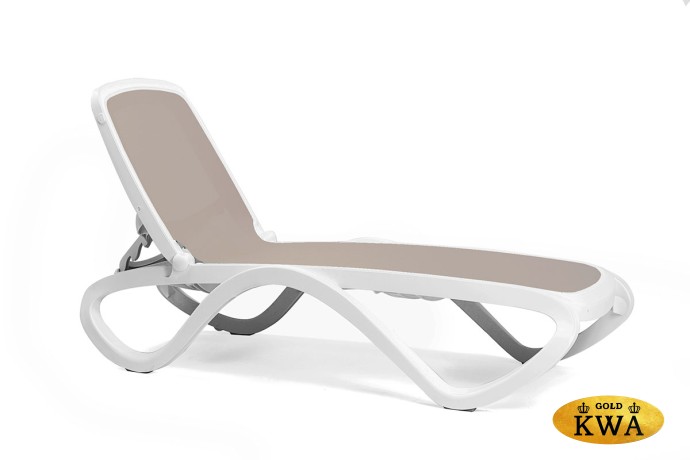 Шезлонг Nardi Omega без подлокотников, бело-коричневый