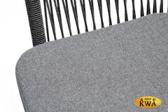 &quot;Венето&quot; обеденная группа на 6 персон со стульями &quot;Марсель&quot;, каркас темно-серый, роуп темно-серый