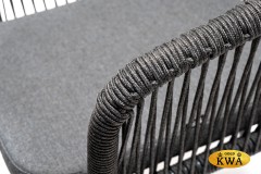 &quot;Венето&quot; обеденная группа на 6 персон со стульями &quot;Марсель&quot;, каркас темно-серый, роуп темно-серый