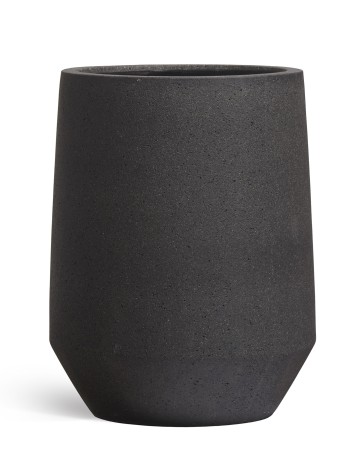 Кашпо TREEZ Ergo Hard Rock Высокая трапециевидная чаша Черный песок д-53, в-68 см