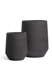 Кашпо TREEZ Ergo Hard Rock Высокая трапециевидная чаша Черный песок д-53, в-68 см