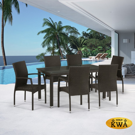 Комплект плетеной мебели T256A/Y379A-W53 Brown 6Pcs