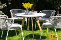 "Франческо" интерьерный стол из HPL круглый Ø100см, цвет молочный