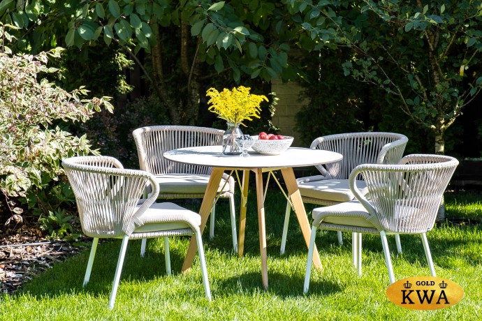 "Франческо" интерьерный стол из HPL круглый Ø100см, цвет молочный