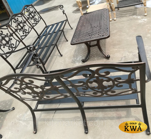 Диван двухместный из литого алюминия Venice