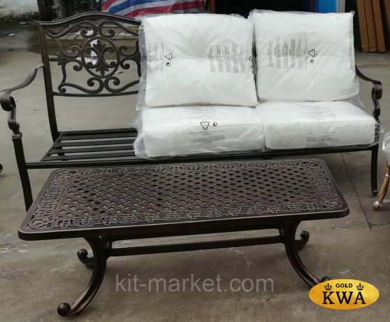 Диван двухместный из литого алюминия Venice