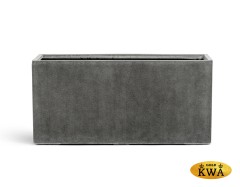 Кашпо TREEZ Effectory Beton Низкий прямоугольник Тёмно-серый бетон д-40, ш-20, в-22 см