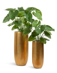 Кашпо TREEZ Effectory Metal Высокий округлый конус Сусальное золото в-95, д-39 см