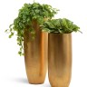 Кашпо TREEZ Effectory Metal Высокий округлый конус Сусальное золото в-95, д-39 см