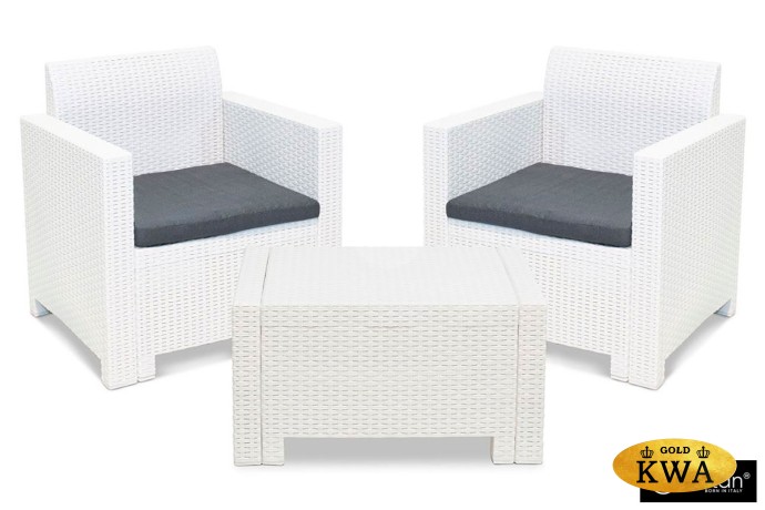 Комплект мебели NEBRASKA TERRACE Set (стол, 2 кресла), белый