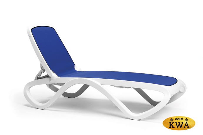 Шезлонг Nardi Omega без подлокотников, бело-синий