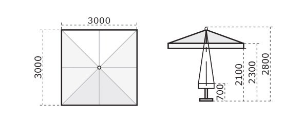 Зонт профессиональный 3х3 м