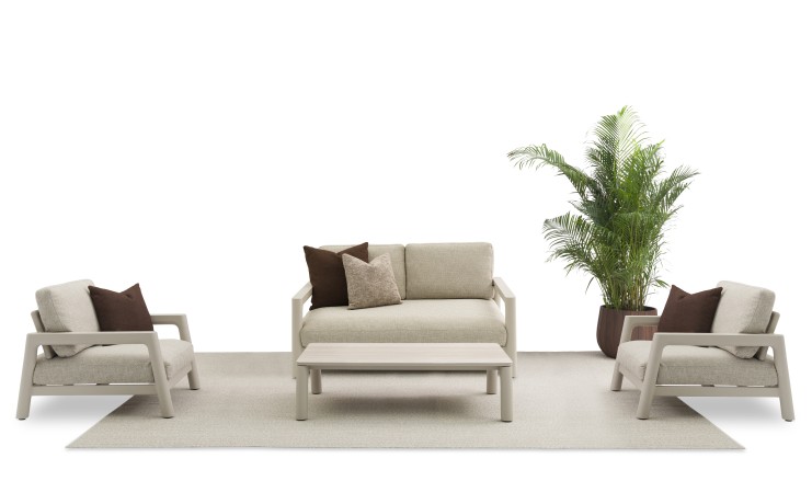 Kosta алюминий Комплект лаунж мебели бежевый/бежевый, алюминий/стеклокерамика