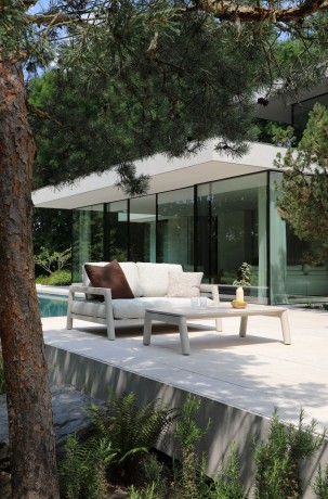 Kosta алюминий Комплект лаунж мебели бежевый/бежевый, алюминий/стеклокерамика