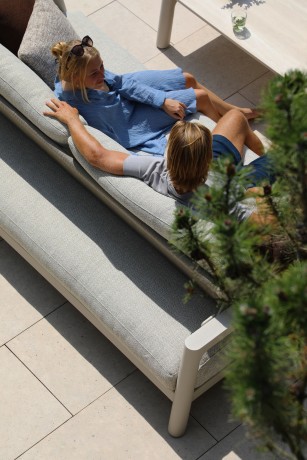 Kosta алюминий Комплект лаунж мебели бежевый/бежевый, алюминий/стеклокерамика