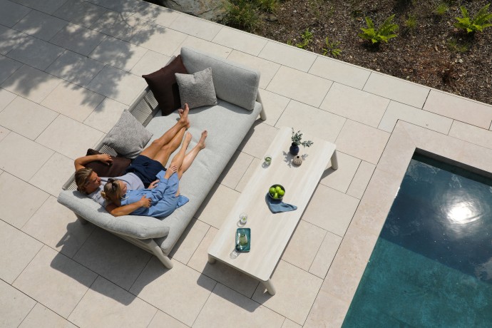 Kosta алюминий Комплект лаунж мебели бежевый/бежевый, алюминий/стеклокерамика