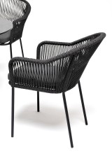 &quot;Лион&quot; обеденная группа на 4 персоны со стульями &quot;Лион&quot; темно-серый, круглый стол &quot;серый гранит&quot;