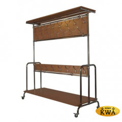 Вешалка 30 крючков сверху + 16 снизу, полка верх + низ