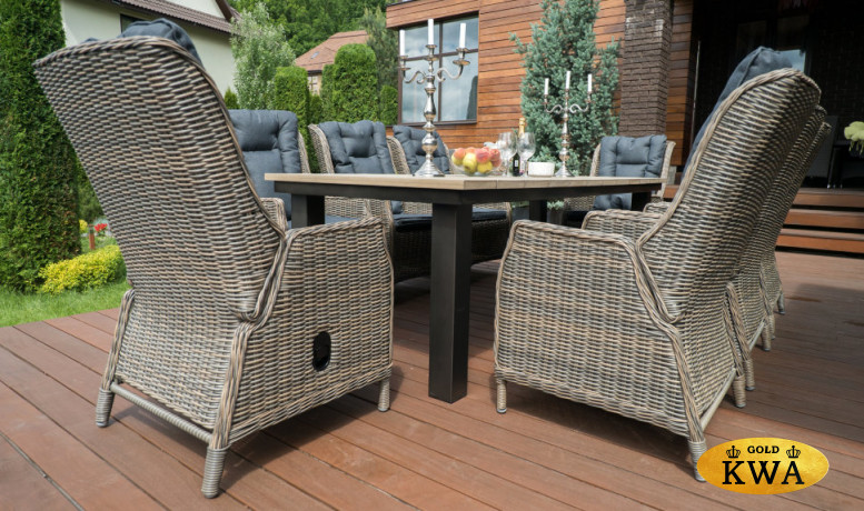 Стол Парклэнд (кор/сер) + 6 кресел Верона (кор/сер)