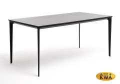 "Малага" обеденный стол из HPL 140х80см, цвет "серый гранит", каркас черный
