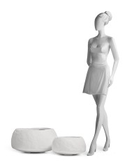 Кашпо TREEZ Effectory Organic Низкая чаша Белый камень д-56 см, в-29 см