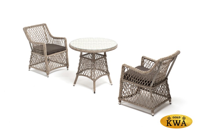 "Эспрессо–80 L" обеденная группа плетеная, цвет бежевый