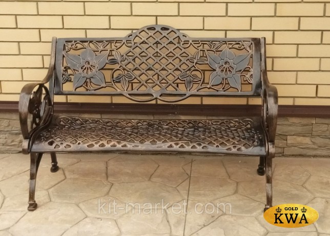 Садовая скамья из литого алюминия Lily