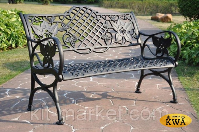 Садовая скамья из литого алюминия Lily