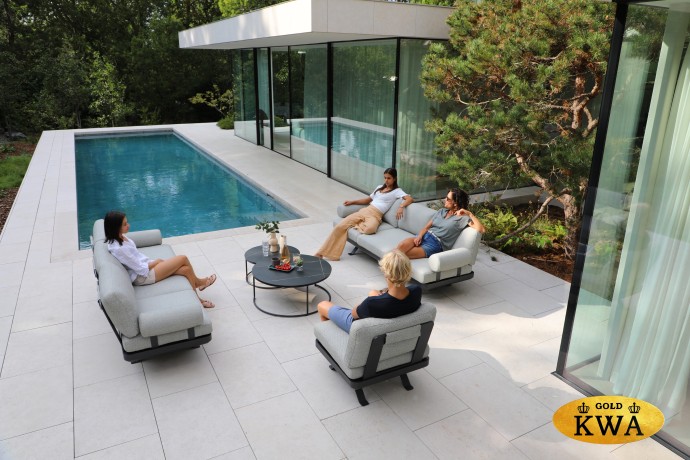 Flen Стол кофейный антрацит, алюминий/спеченный камень