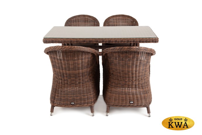 "Латте-140 R" обеденная группа плетеная, цвет коричневый
