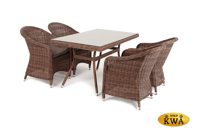 "Латте-140 R" обеденная группа плетеная, цвет коричневый