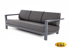 &quot;Гранада&quot; диван 3-местный, каркас алюминий темно-серый (RAL7024) шагрень, ткань темно-серая 027